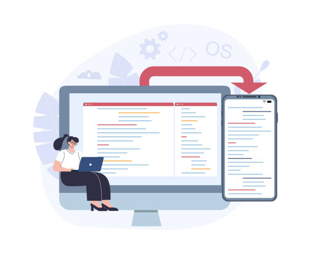 cross-platform software development concept. - 系統(tǒng)軟件 幅插畫檔,、美工圖案、卡通及圖標(biāo)
